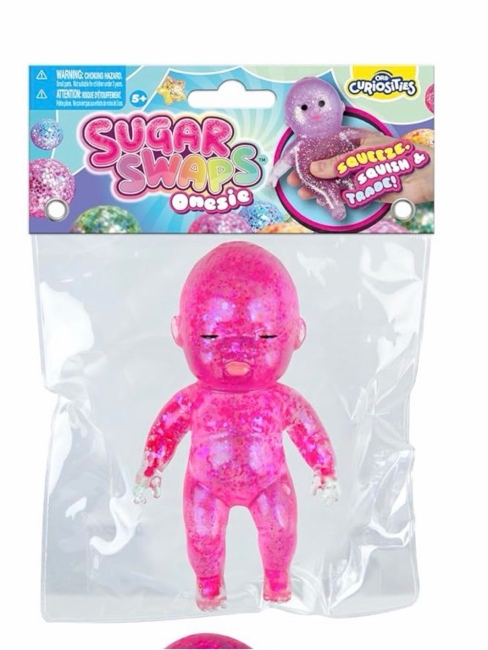 Sugar Swaps Onesie Squeezable Pink Glitter Jumbo Baby Squishy - ORB Curiosities